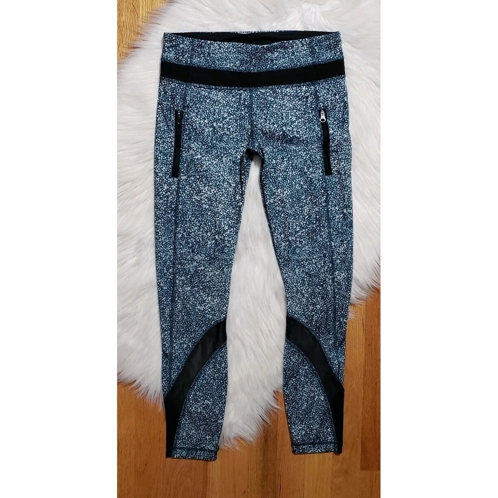 Lululemon Inspire Tight II Multicolored zip Pockets Mesh Panels size 6